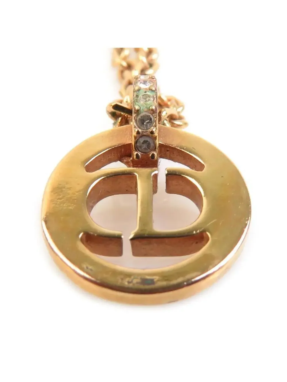 Auth Christian Dior Necklace Gold/Light #302999C29B